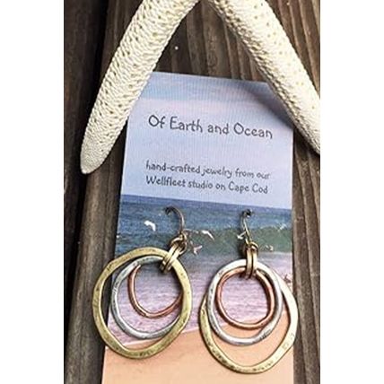 Silvery Vintage Triple Circle Alloy Hook Earrings