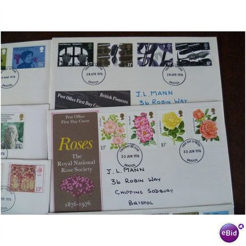 1976 GB Collection year set of 7 PO First Day Covers FDI stamps
