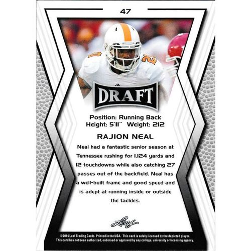 2014 Leaf Draft 47 Rajion Neal Green Bay Packers