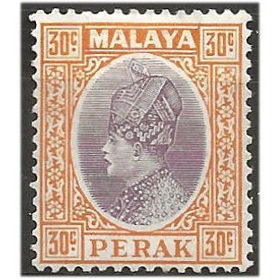 Perak 1936 SG97 30c Dull Purple & Orange Mounted Mint . ..