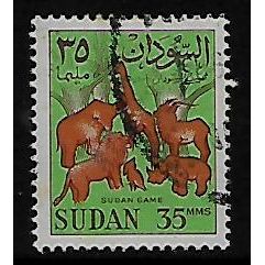 SUDAN 1962 35M WILD GAME BROWN AND GREEN SG 190 FINE USED