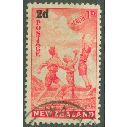 NEW ZEALAND - 1939 Health Stamps - 2d on 1d + 1d scarlet - FU