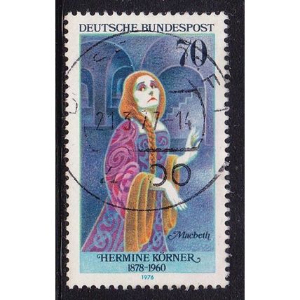 GERMANY 1976 FAMOUS GERMAN ACTRESSES 70pf VALUE USED SG1803 #2