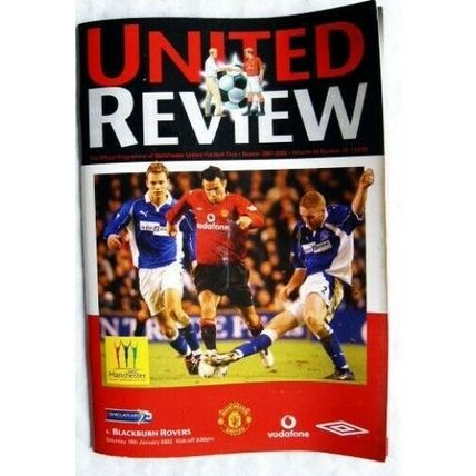 2002 programme Manchester United v. Blackburn Rovers