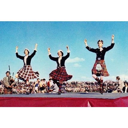 Scottish Scotland Highland Dance Dancing 1970s Competition Tournament Postcard