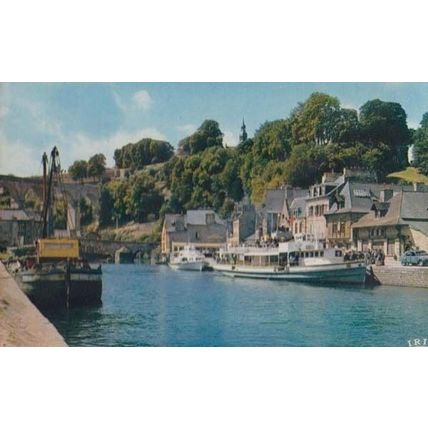 Dinan Ville Medievale Vedettes Sur La Rance Tour Boat Ship French Old Postcard
