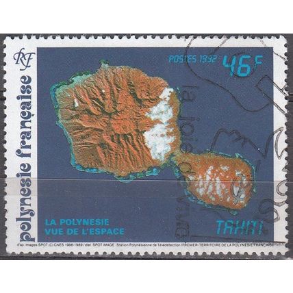 Polynésie Française 1992 Michel 605 O Cote (2005) 1.00 € Tahiti vue de l'espace