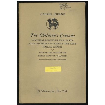 GABRIEL PIERNE The Children's Crusade Songbook FREE Shipping