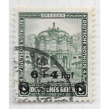 EMPIRE GERMANY 1932 CHARITY BUILDING DRESDEN SURCHARGED 6Rpf USED Mi 463