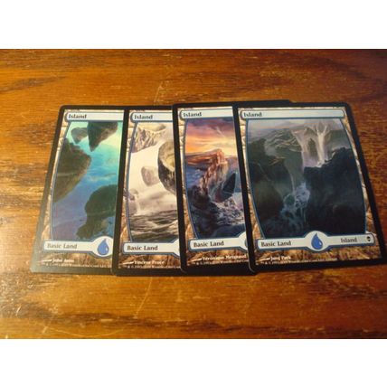 Magic The Gathering, MTG, 4- Cards, 1993-2009, ISLAND, Full Art, nm