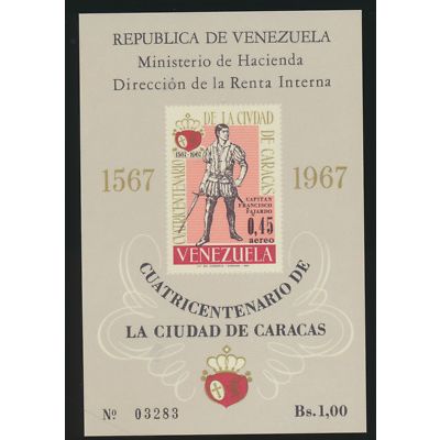 Venezuela Stamp, 1967 Caracas Souvenir Sheet, MNH, See Note After C958