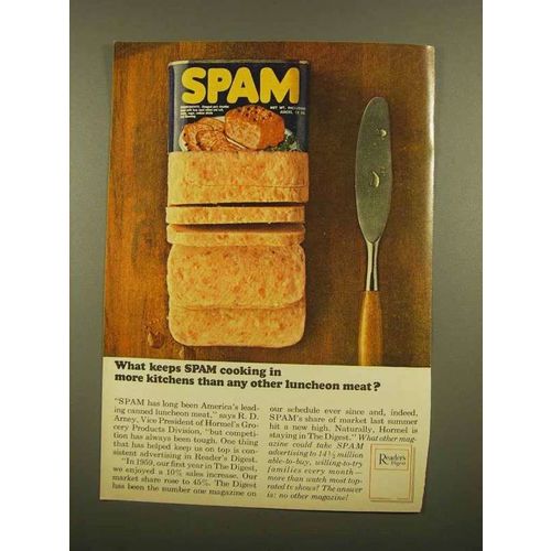 1965 Readers Digest Advertising Ad - Hormel SPAM Meat