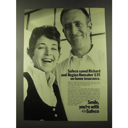 1973 Safeco Insurance Ad - Richard and Regina Hunsaker