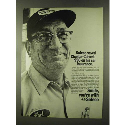 1973 Safeco Insurance Ad - Saved Chester Calvert