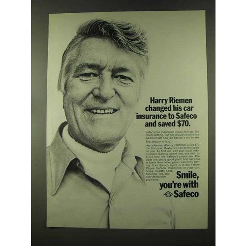 1973 Safeco Insurance Ad - Harry Riemen Changed