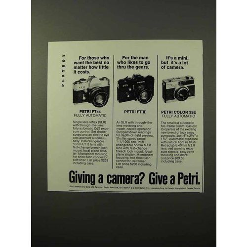 1973 Petri FTEE, FT II and Color 35E Cameras Ad