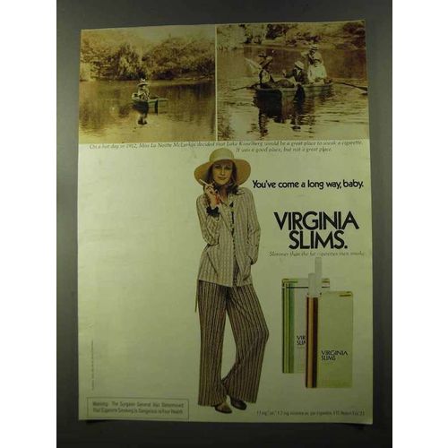 1973 Virginia Slims Cigarettes Ad - Long Way Baby
