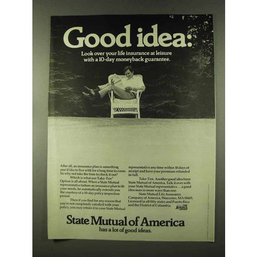 1973 State Mutual of America Ad - Look Over at Leisure