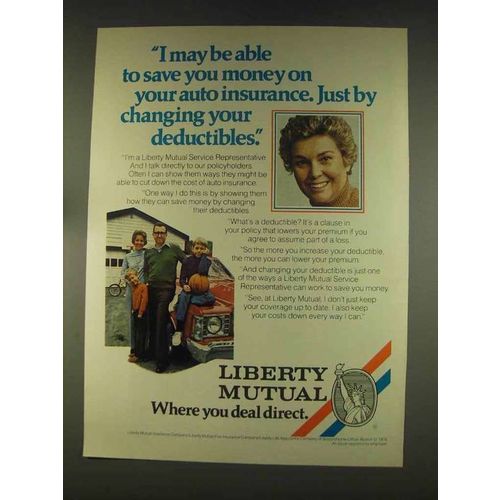 1976 Liberty Mutual Ad - Changing your Deductibles