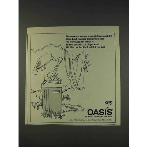 1977 Oasis Water Cooler Ad - A Spoonbill Named Gil