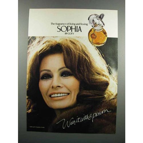 1983 Coty Sophia Perfume Ad - Wear With Passion