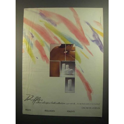 1984 Oscar de La Renta Ruffles Bath Collection Ad