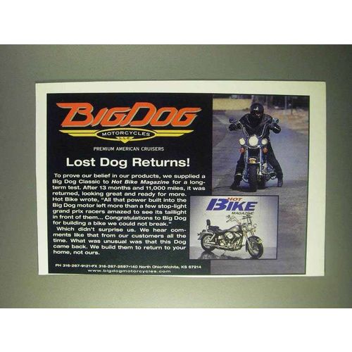 1999 Big Dog Motorcycles Ad - Lost Dog Returns