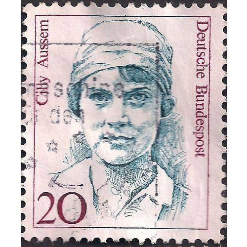 GERMANY, Cilly Aussem, green-blue 1988, 20 Pf, #2