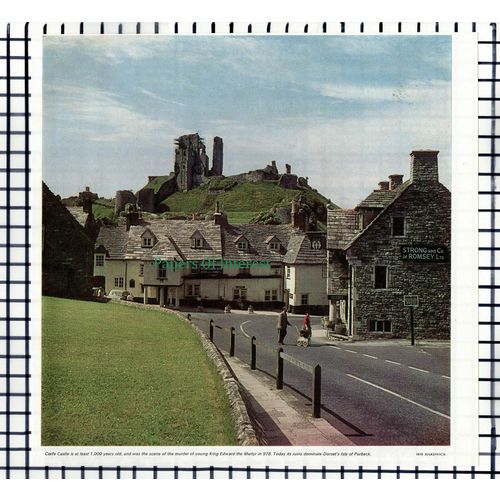 X1390) Greyhound Hotel Corfe Castle Dorset - 1971 Cutting