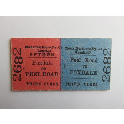 Isle of Man Manx Northern Railway Peel Road-Foxdale Ticket #41