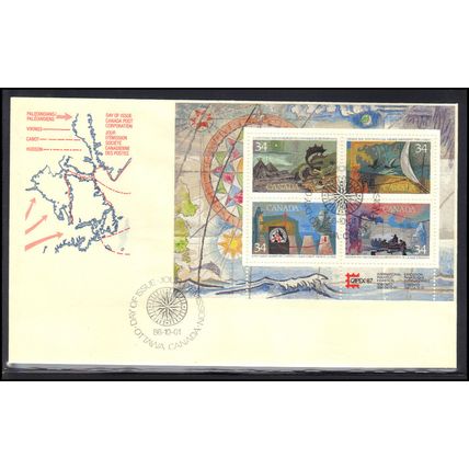 Cover Canada Souvenir Sheet CAPEX '87 (Cachet-U/A) Box0017