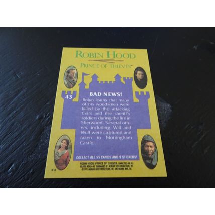 1991 Topps Robin Hood Prince of Thieves Card # 43 Bad News! Near Mint (7)