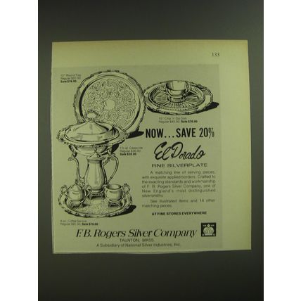 1974 F.B. Rogers Silver El Dorado Silverplate Advertisement