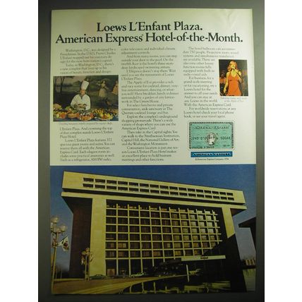 1974 American Express Ad - Loews L'Enfant Plaza