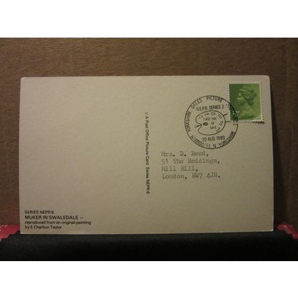 MUKER, SWALEDALE, YORKSHIRE DALES used postcard by Post Office 1980 pm =