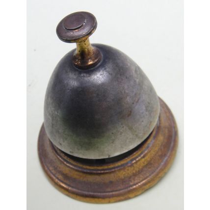 Counter Bell of Steel & Gilt Brass Edwardian ? Rare Shop? Hotel ? Invalid ?