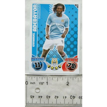 2010/11 Topps Match Attax Trading Card 196 Emmanuel Adebayor, Manchester City
