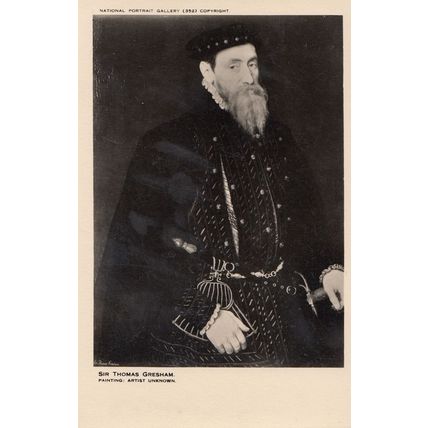 Thomas Gresham Antique Painting Postcard