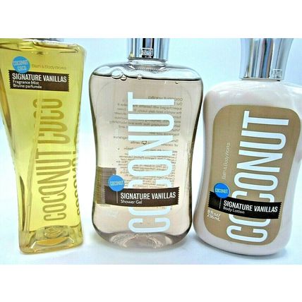 Bath & Body Works Body Mist Lotion Shower Gel Set Signature Vanilla's Coconut