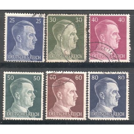 Germany 1941 - SG783-88 - Hitler Heads x 6 - used 2