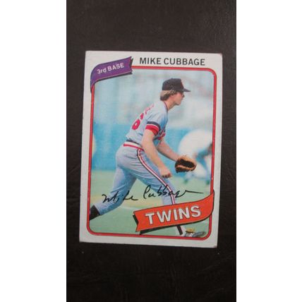 1980 Topps Mike Cubbage Minnesota Twins Card #503