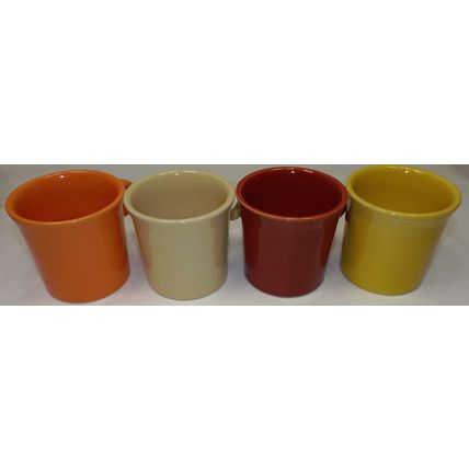Lot Of 4 Fiesta Coffee Tea Cup Fiestaware HLC USA Brown Ivory Yellow Orange