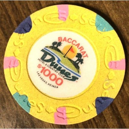 Dunes Casino Chip $1000. Baccarat chip - Oversized Chip
