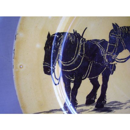 Royal Doulton Plough Horses Plate Holbein Glaze 1906 Design D2552