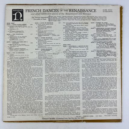 French Dances Of The Renaissance Vinyl LP Record Album H-71036