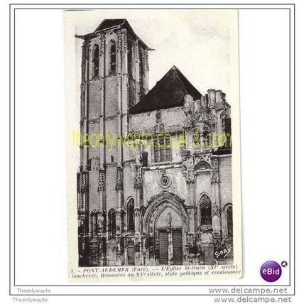 PONT AUDEMER, L'EGLISE ST OUEN, FRANCE, Postcard