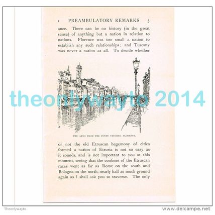 ARNO FROM PONTE VECCHIO, FLORENCE, ITALY, BOOK ILLUSTRATION/PRINT, 1904