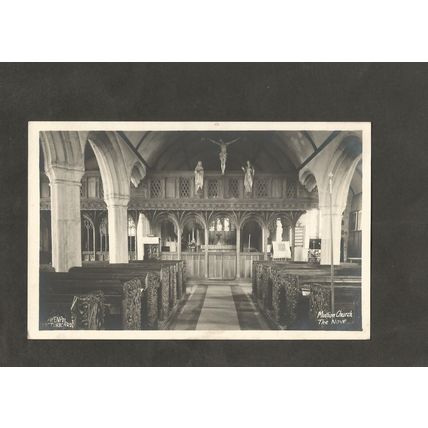 Postcard Cornwall Mullion Church Nave Penpol