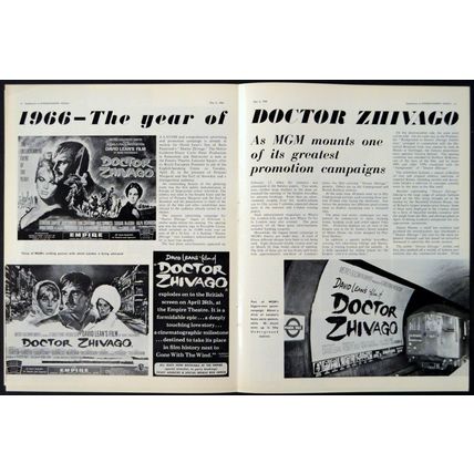 DOCTOR ZHIVAGO 1966 Omar Sharif, Julie Christie UK MAGAZINE SUPPLEMENT