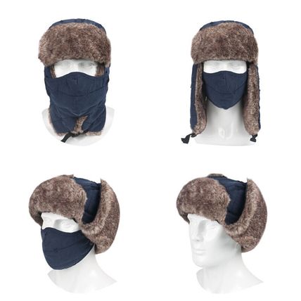 Men Ushanka Hat Russian Ski With Earflaps Windproof Mask Women Warm Winter Hat